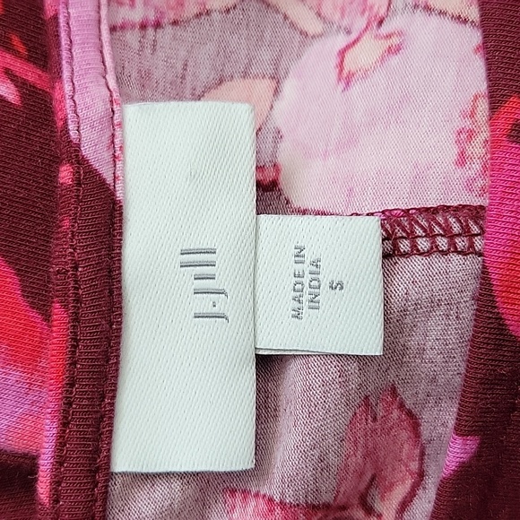 J Jill Magenta Floral Cotton Modal Maxi Dress Tassel Tie Size Small - Picture 7 of 10